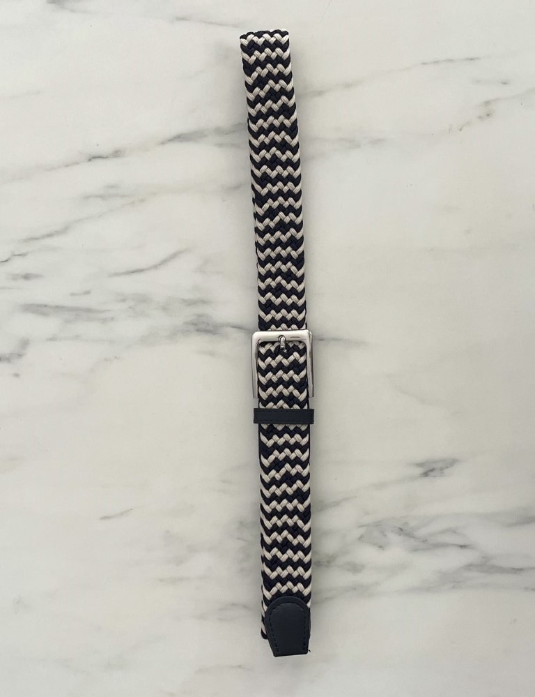 Ανδρική μπεζ μπλε πλεκτή ελαστική ζώνη 250422 φωτογραφία